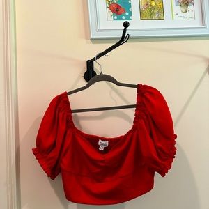 Unique Vintage Red Crop Top NWOT 1X